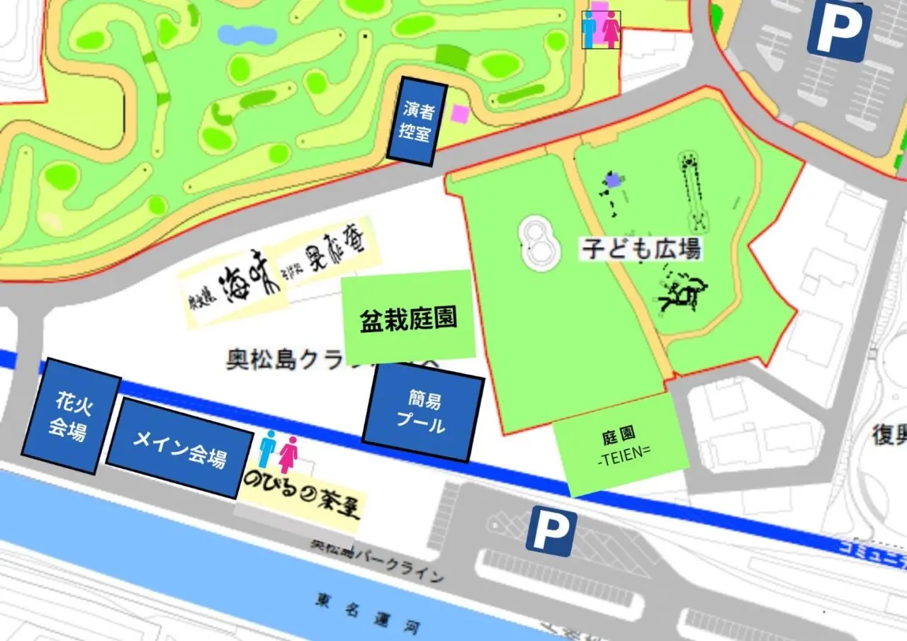 奥松島クラブハウス　お祭り会場見取り図